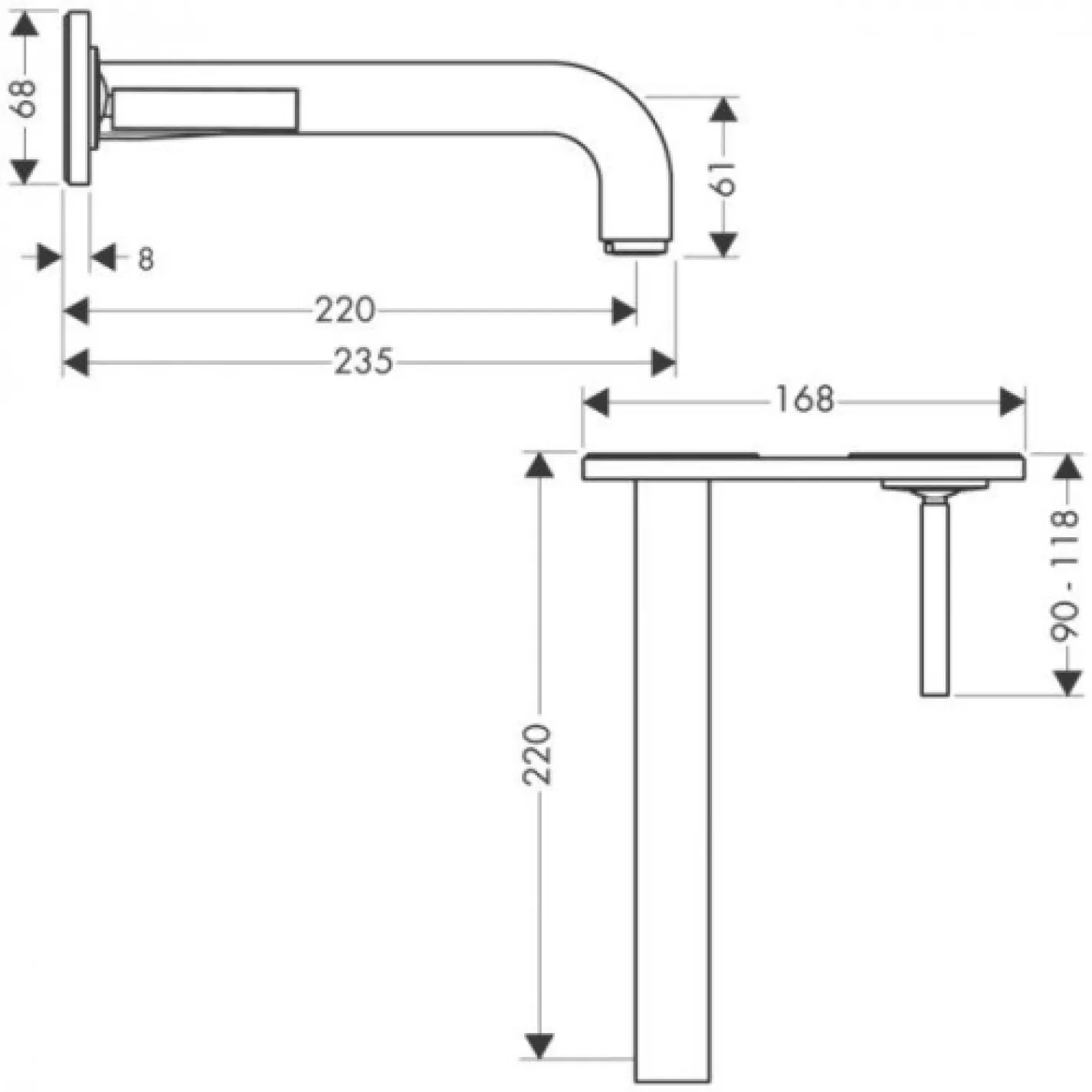 Змішувач для раковини Hansgrohe Axor Citterio вбудований (39115000) - Фото 1